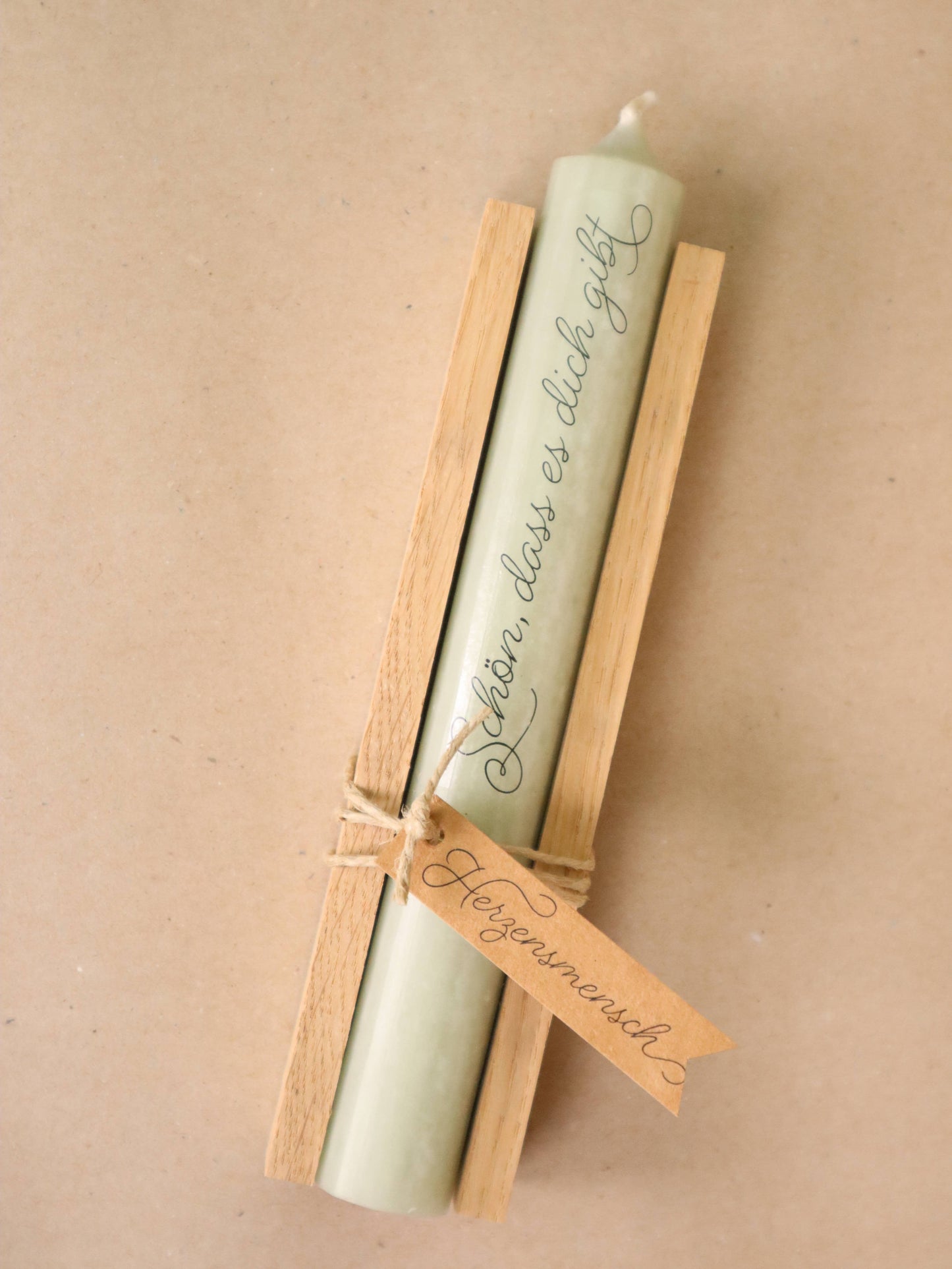 "Schön, dass es dich gibt" Kerze - Bestseller Geschenk: Elfenbein