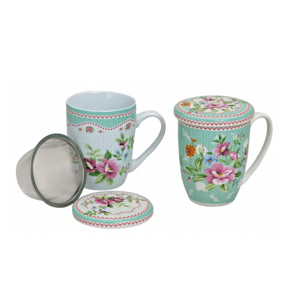 (Tee) Tasse Blumen Türkis