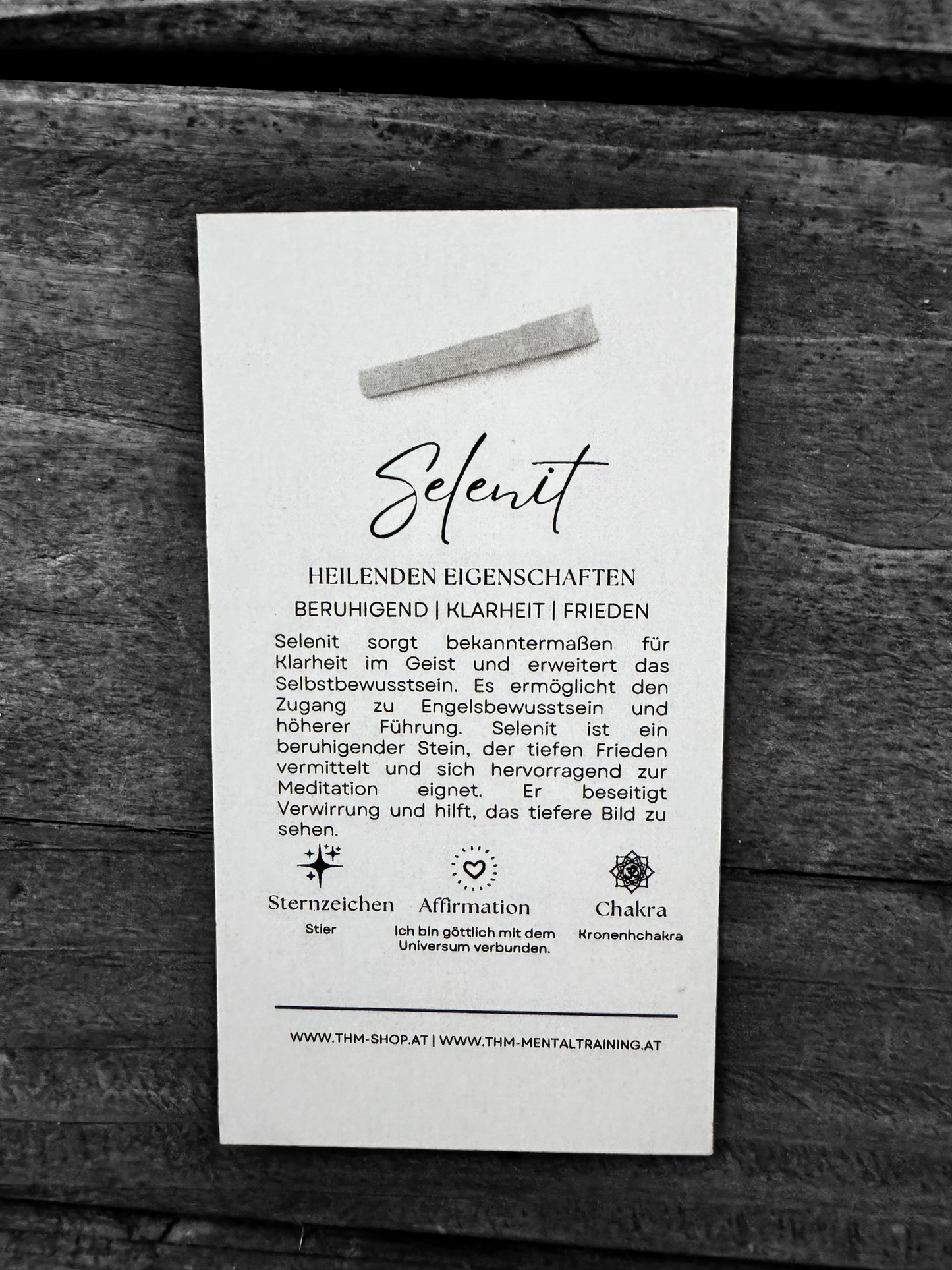 Anhänger Selenit mit großem flachen Stein & kleinen Halb-Edelstein