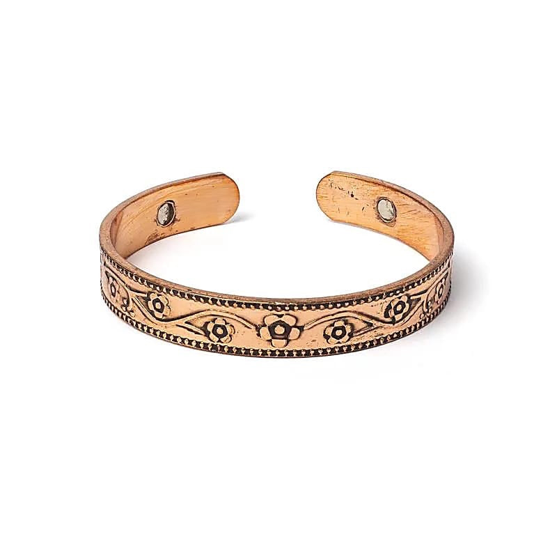 Armband Kupfer Blumenmotiv magnetisch