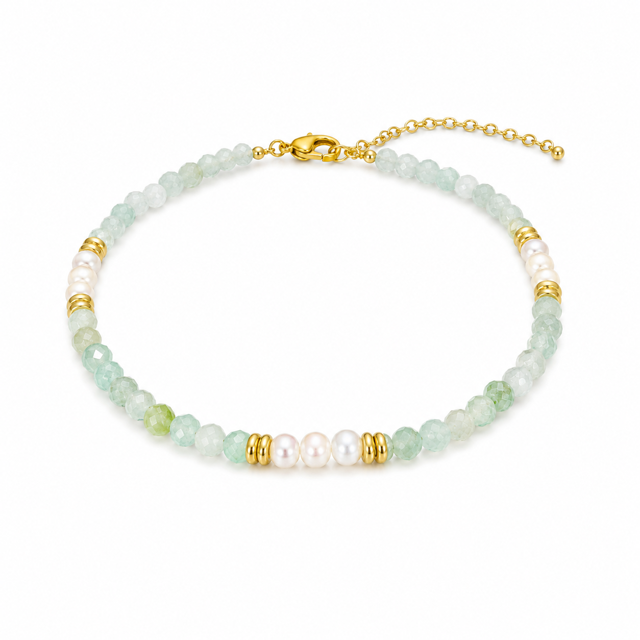 Armband Grüner Aventurin mit Perlen