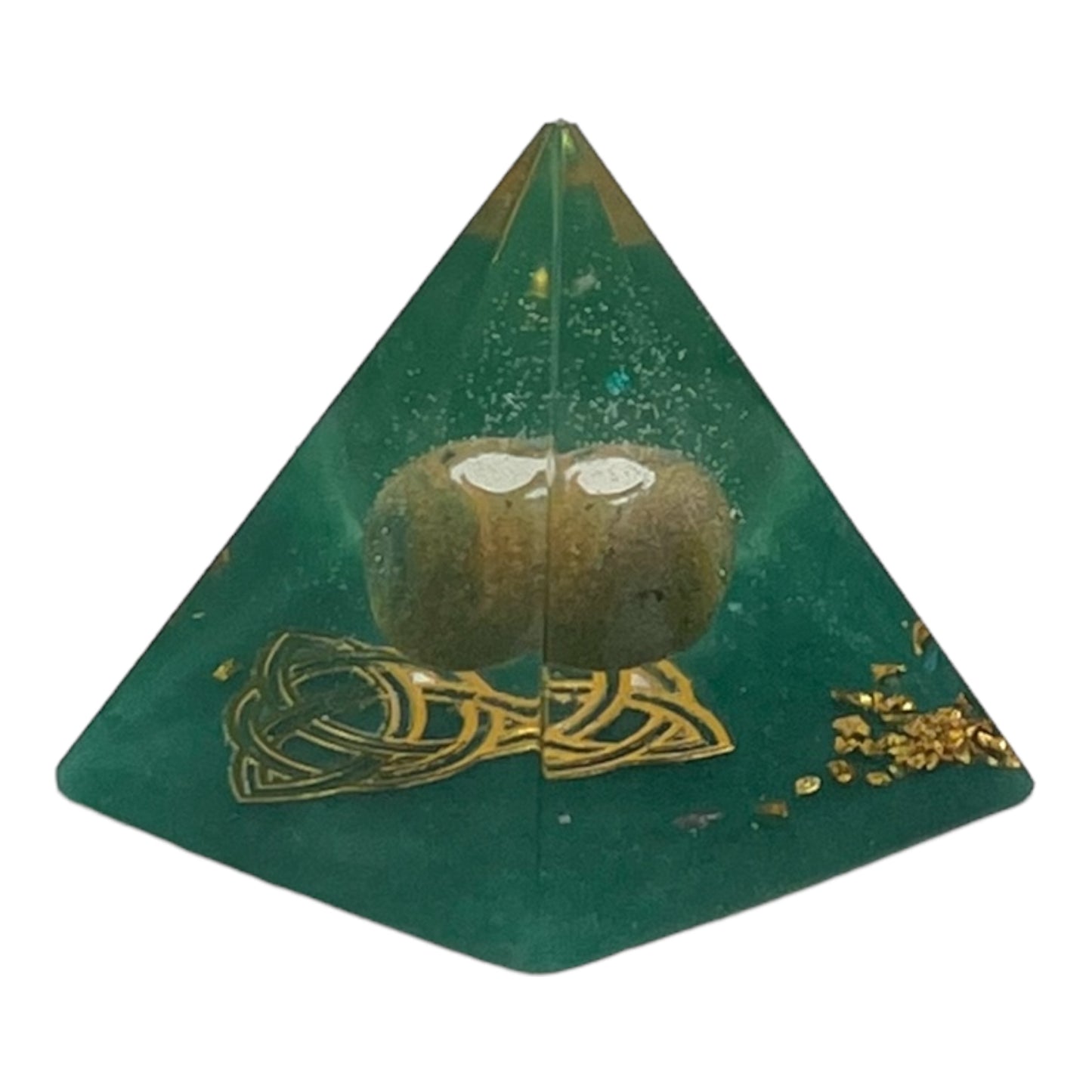 Kleine Orgonitpyramide "Türkis & Gold"