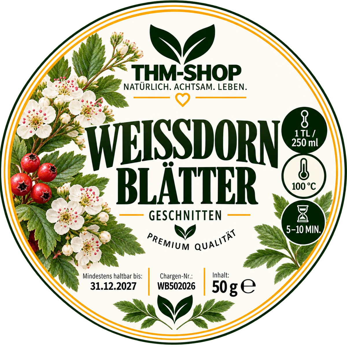 Weißdornblätter 50 g