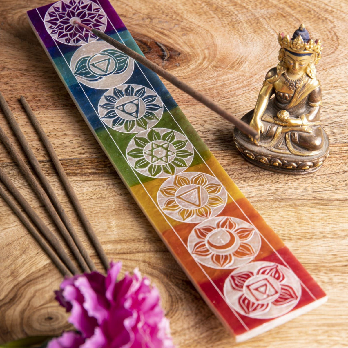 Chakra Specksteinhalter Bunt