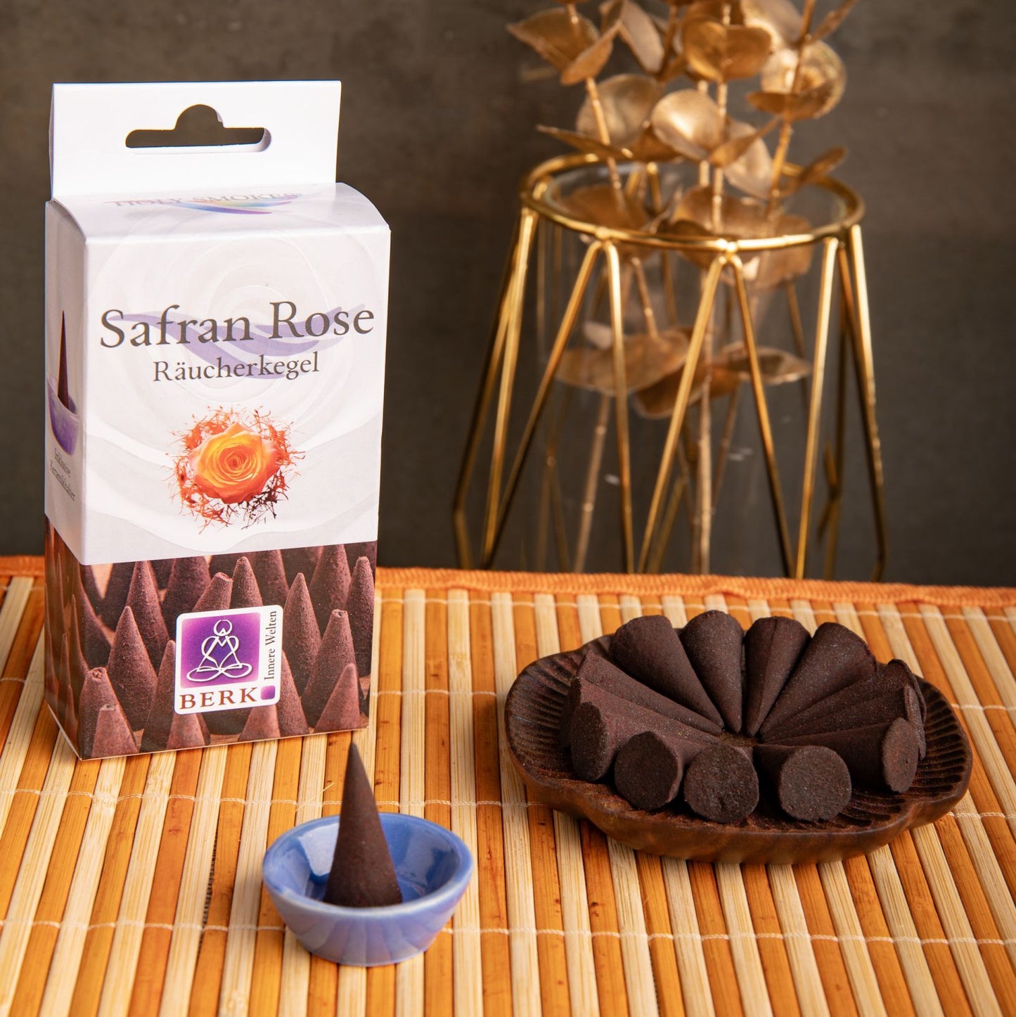 Räucherkegel Safran Rose