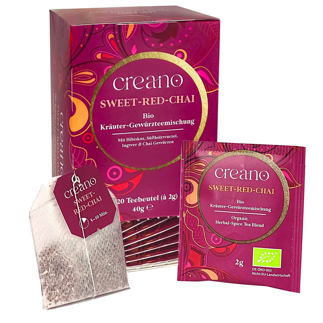 20er Pack Bio-Teebeutel Sweet-Red-Chai*