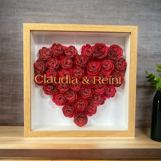 Bilderrahmen 3D mit Roten Rosen – Ein Romantisches Geschenk
