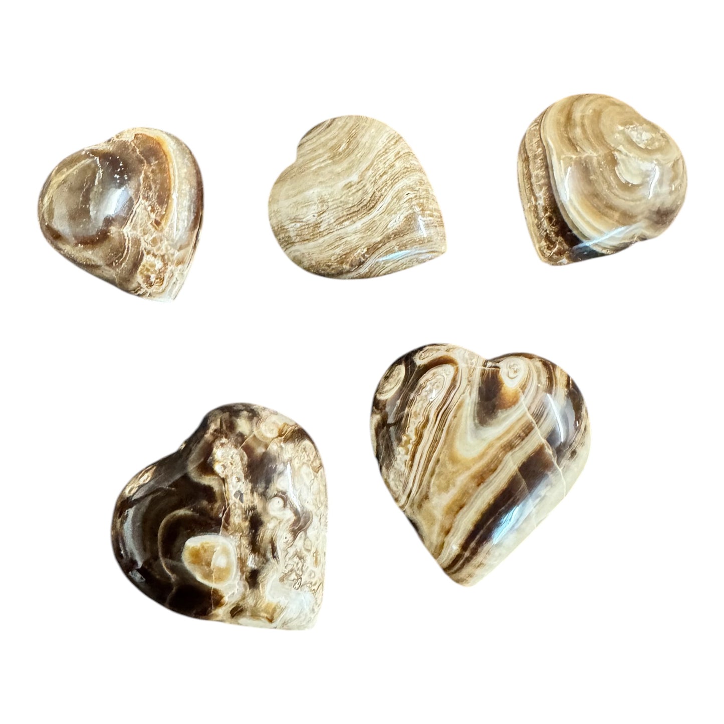 „Sorgenstein“ Aragonit Herz Geschliffen Handschmeichler