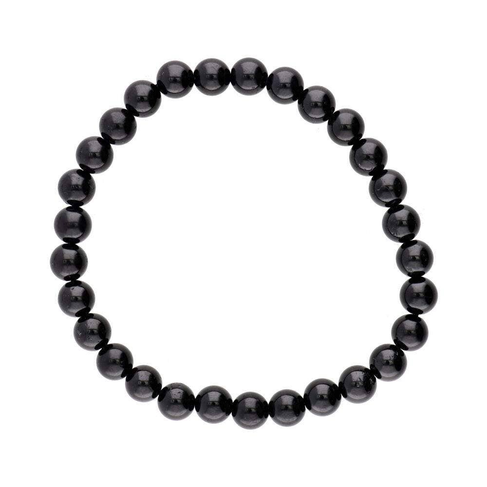 Armband aus schwarzem Turmalin, 6 mm