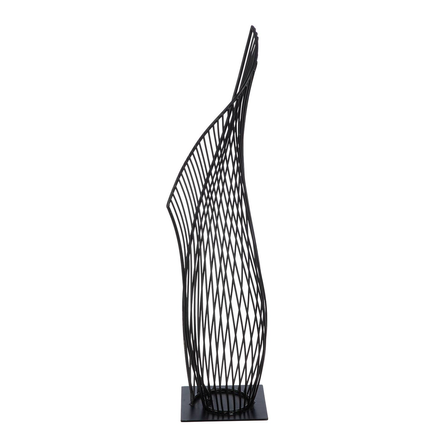Dekoobjekt Der Schwung schwarz H. 57 cm, VE 1: Auf Basis, matt / Schwarz / Metall