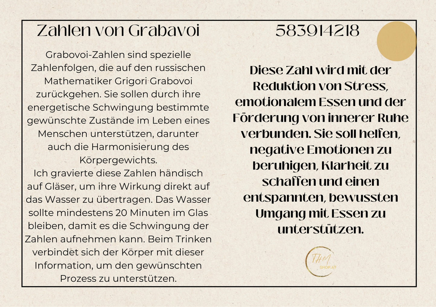 Glas mit Gravur Zahlen von Grabavoi „Stress & emotionales Essen“