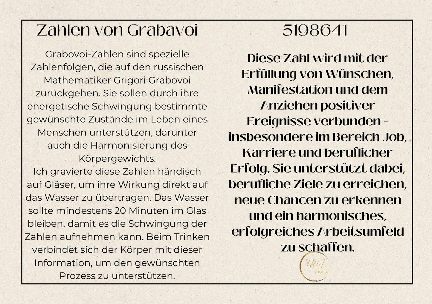 Glas mit Gravur Zahlen von Grabavoi „beruflicher Erfolg“