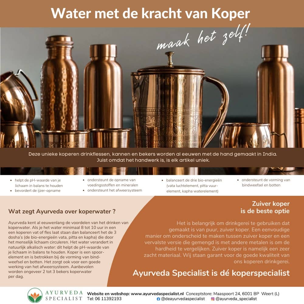 Kupferset aus Flasche und 2 Bechern