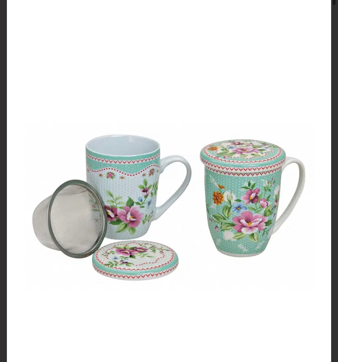(Tee) Tasse Blumen Türkis