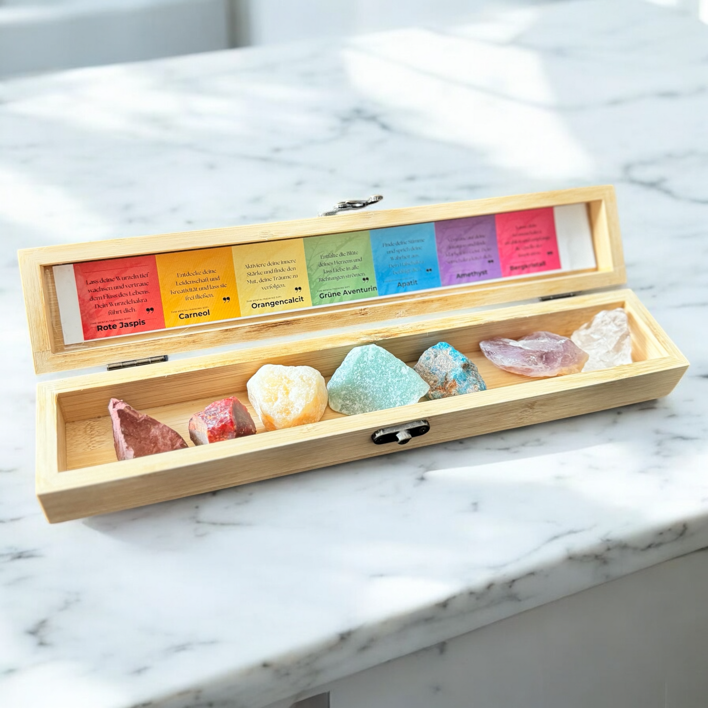 Chakren Heilsteine im Kästchen