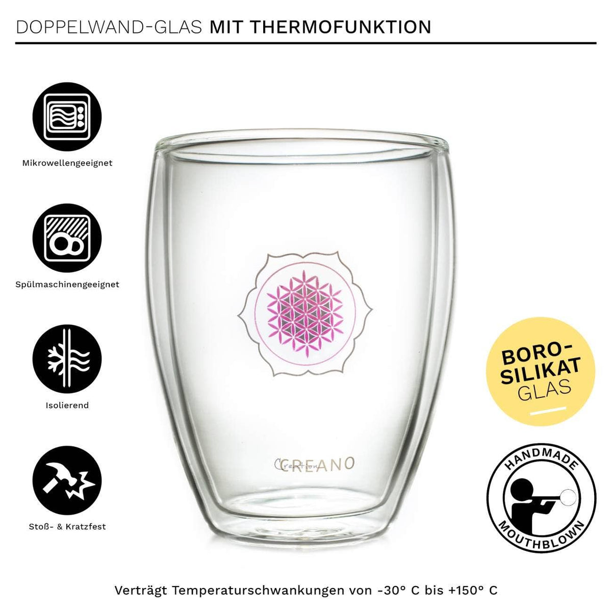 Thermoglas "Blume des Lebens"