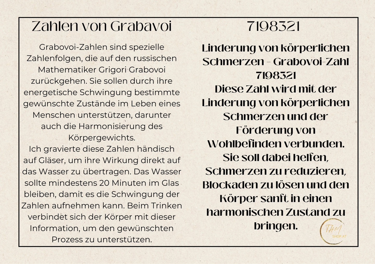 Glas mit Gravur Zahlen von Grabavoj “Schmerzen“