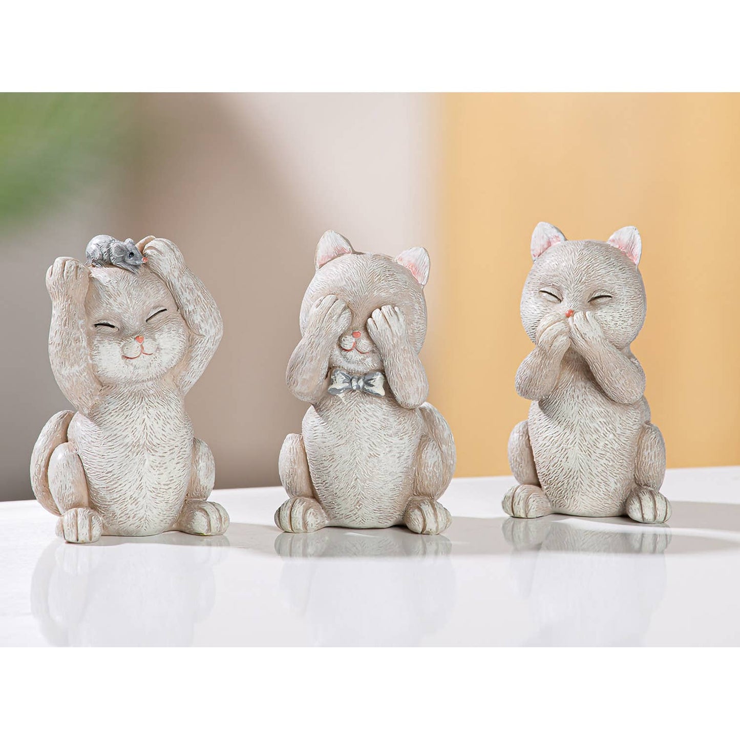 Figur Katze Kitten H.8,5 Cm - 3Fach Sortiert