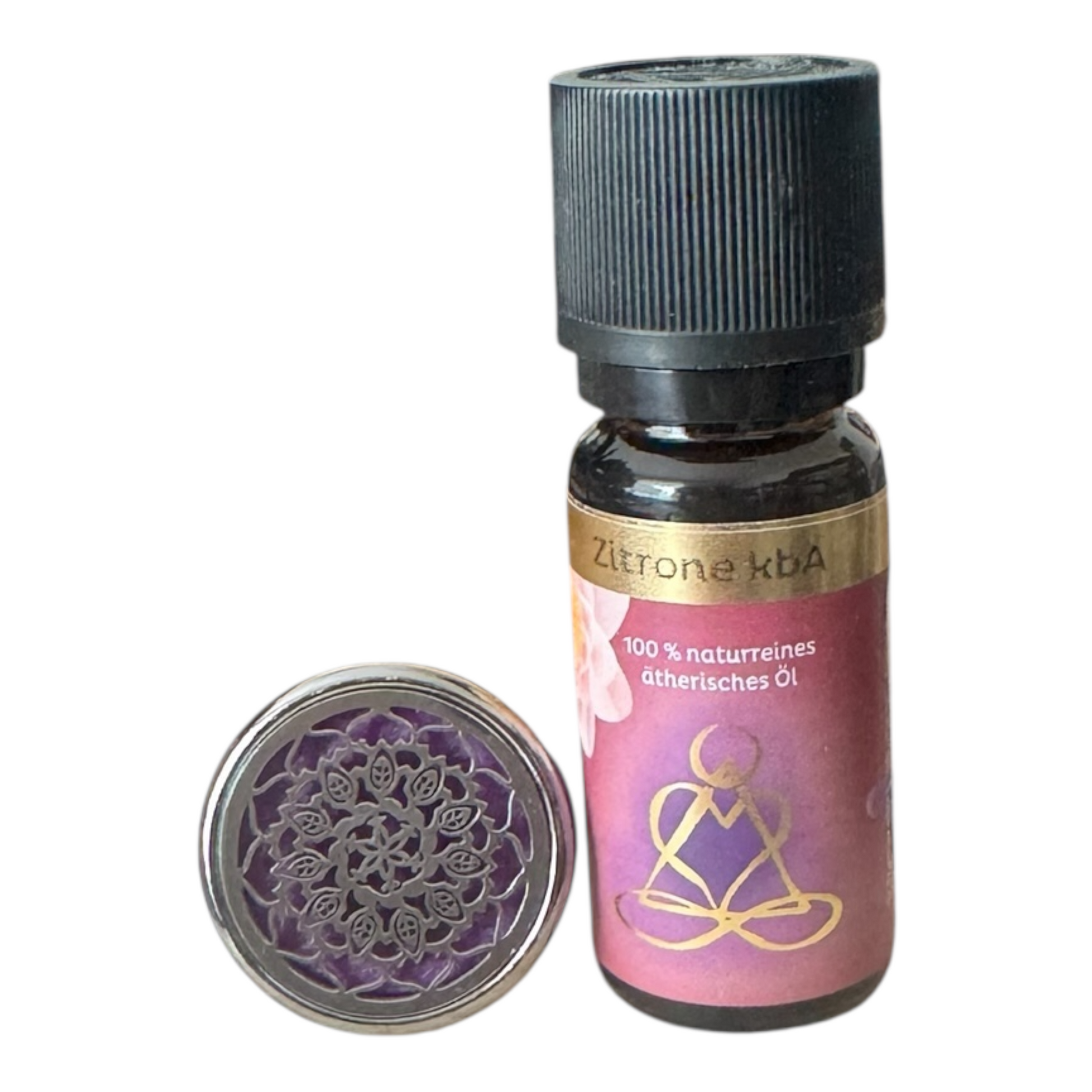 Autostecker lila mit Zitrone ätherisches Öl