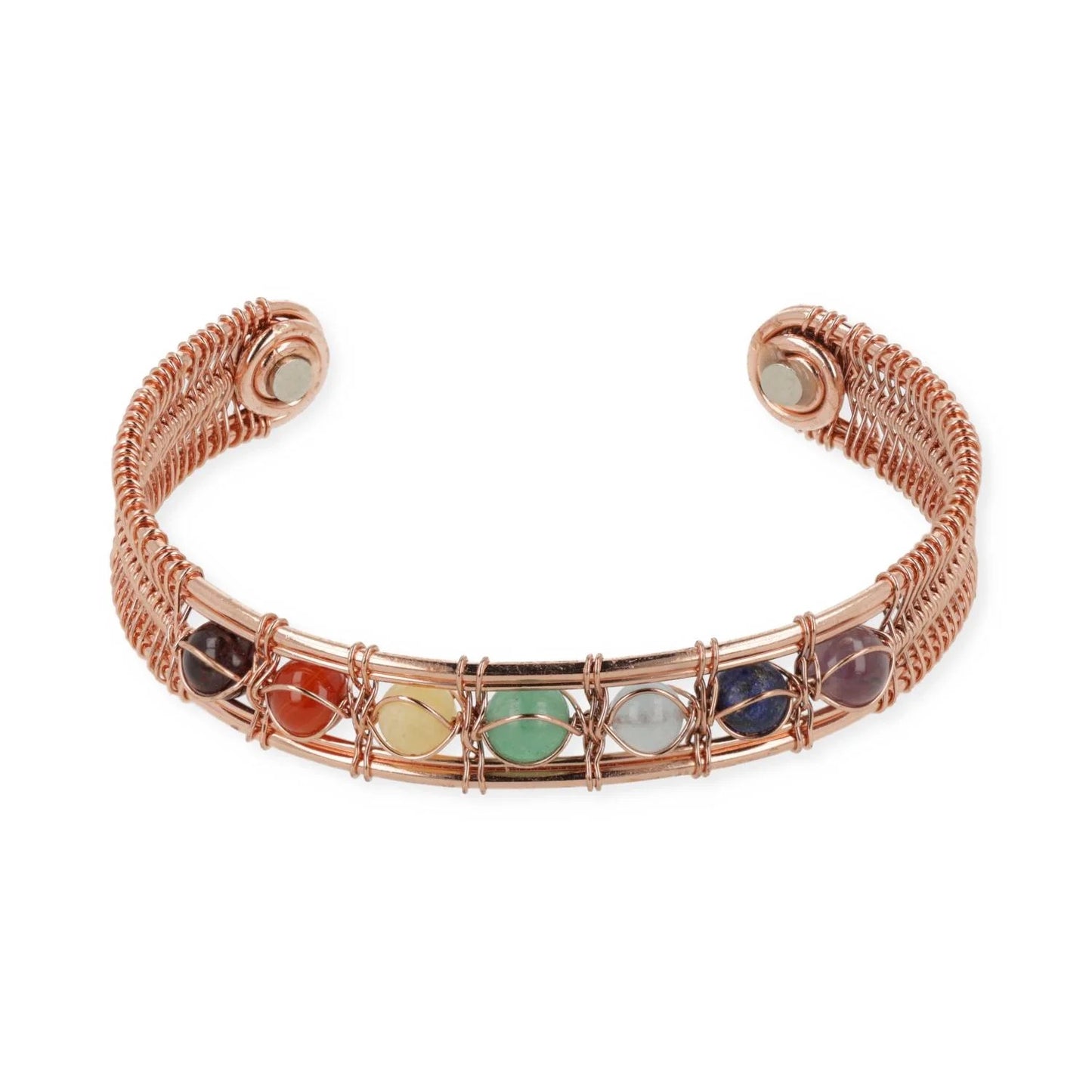 Magnetisches Kupferarmband mit Chakrasteinen