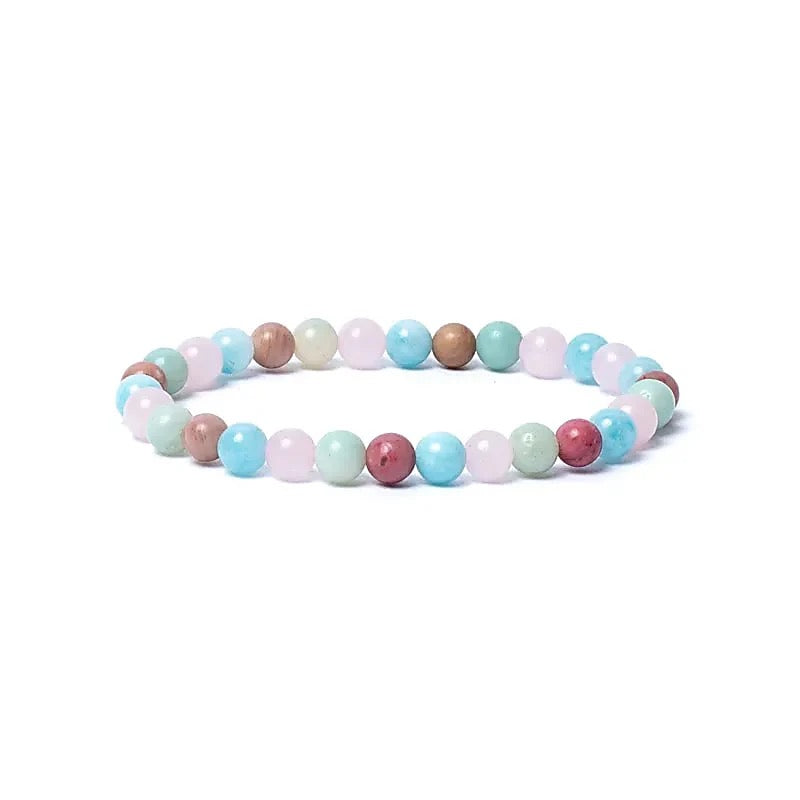 Armband Aquamarin/Rosenquarz/Amazonit/Thulit AA Qualität