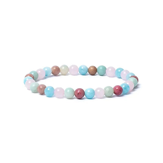 Armband Aquamarin/Rosenquarz/Amazonit/Thulit AA Qualität