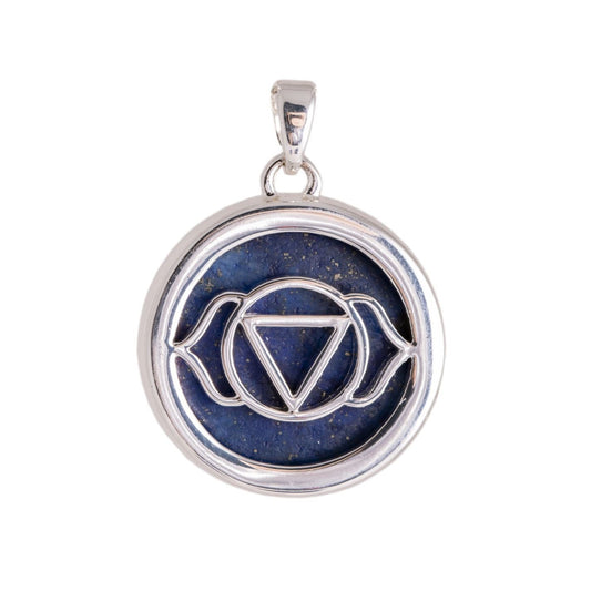 Chakrenkette 3. Auge Silber platiniert Halskette mit Lapislazuli