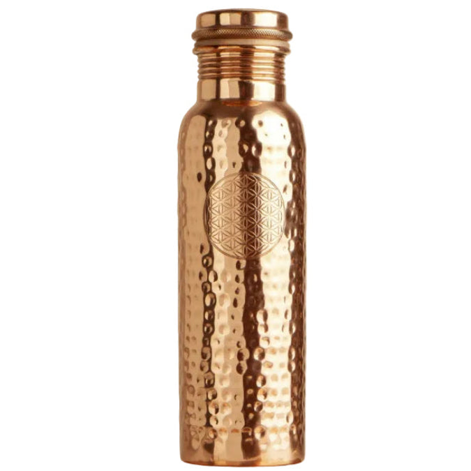 Kupferflasche 900 ml mit Blume des Lebens