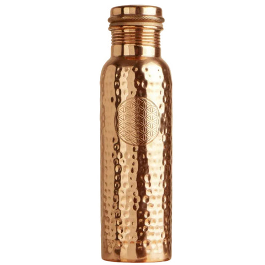 Kupferflasche 900 ml mit Blume des Lebens