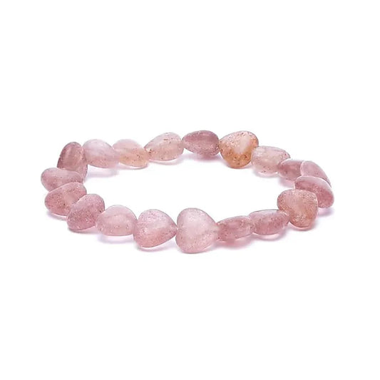 Armband Erdbeerquarz mit Herzen