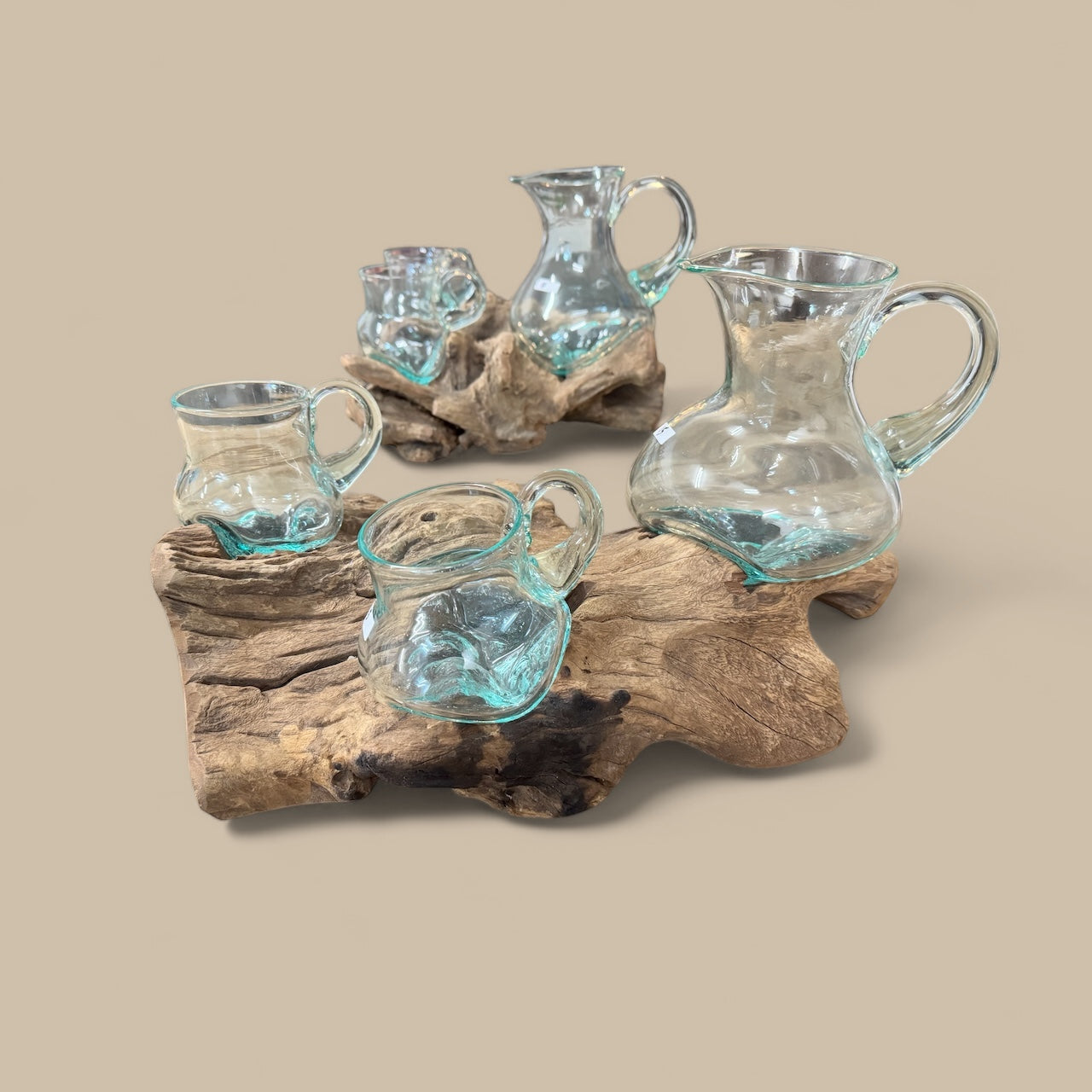 Treibholz mit Kanne & 2 Gläser 40-50 cm