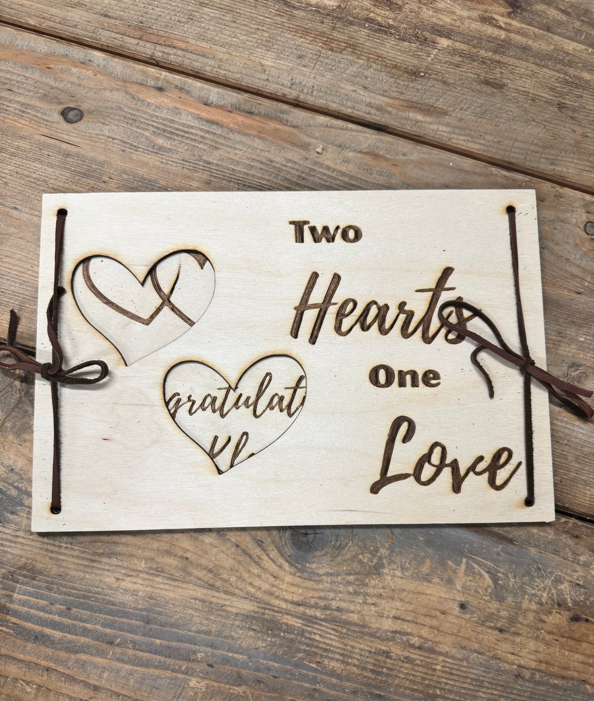 Geschenkkarte Holz 20x30 cm  - mit Wunschtext