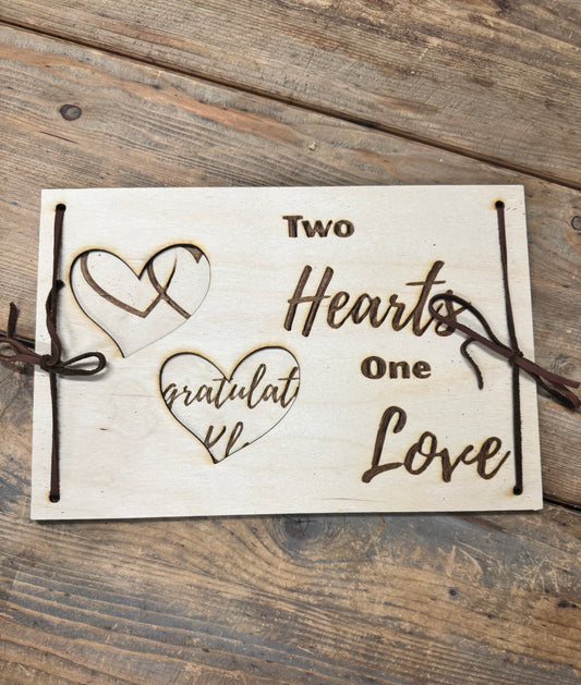 Geschenkkarte Holz 20x30 cm  - mit Wunschtext