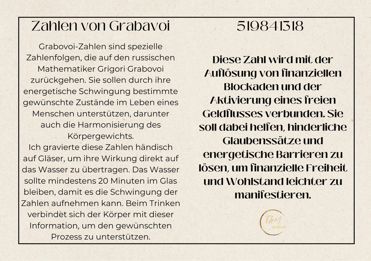 Glas mit Gravur Zahlen von Grabavoi 519841318