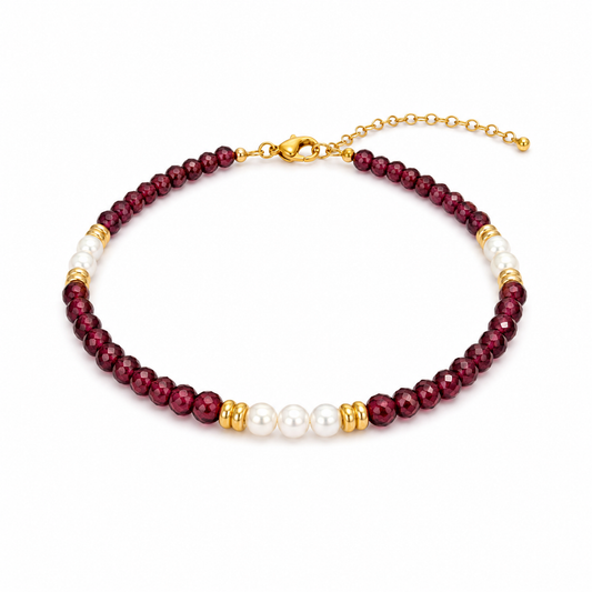 Armband Granat mit Perlen