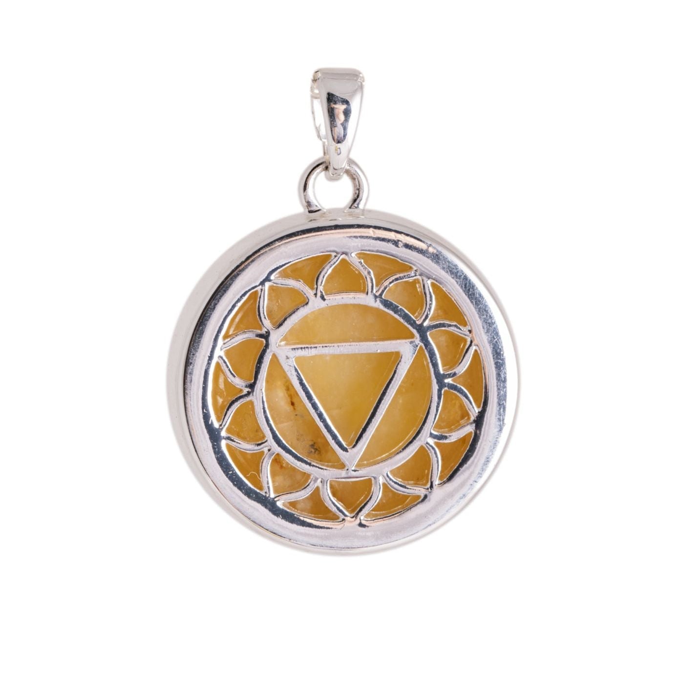 Chakrenkette Solar Plexus Silber platiniert mit Citrin und Kette