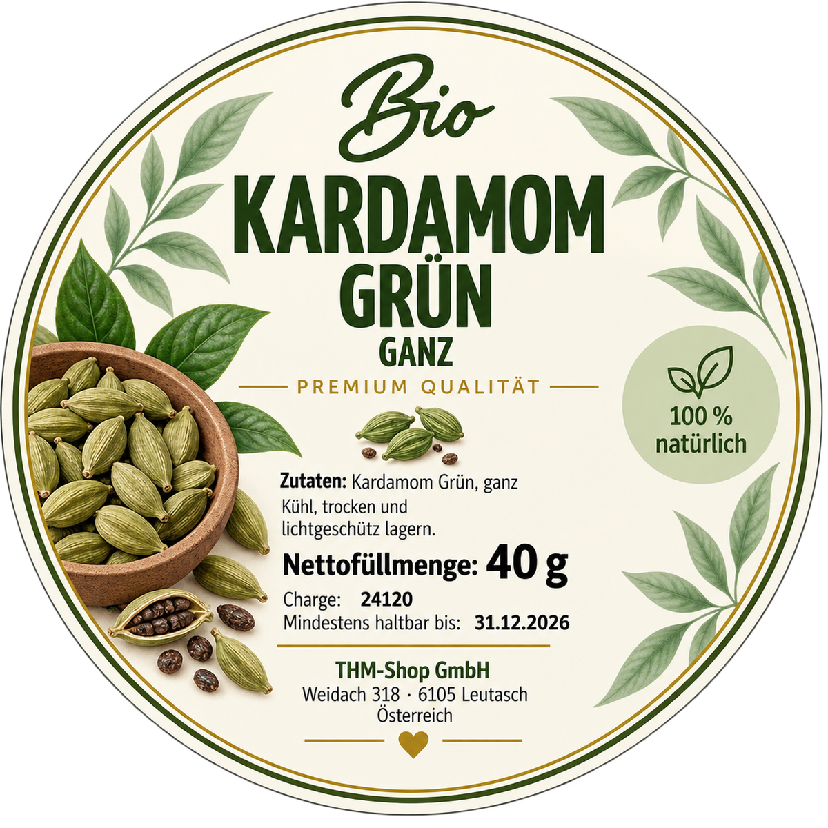 Kardamom grün ganz 40 g