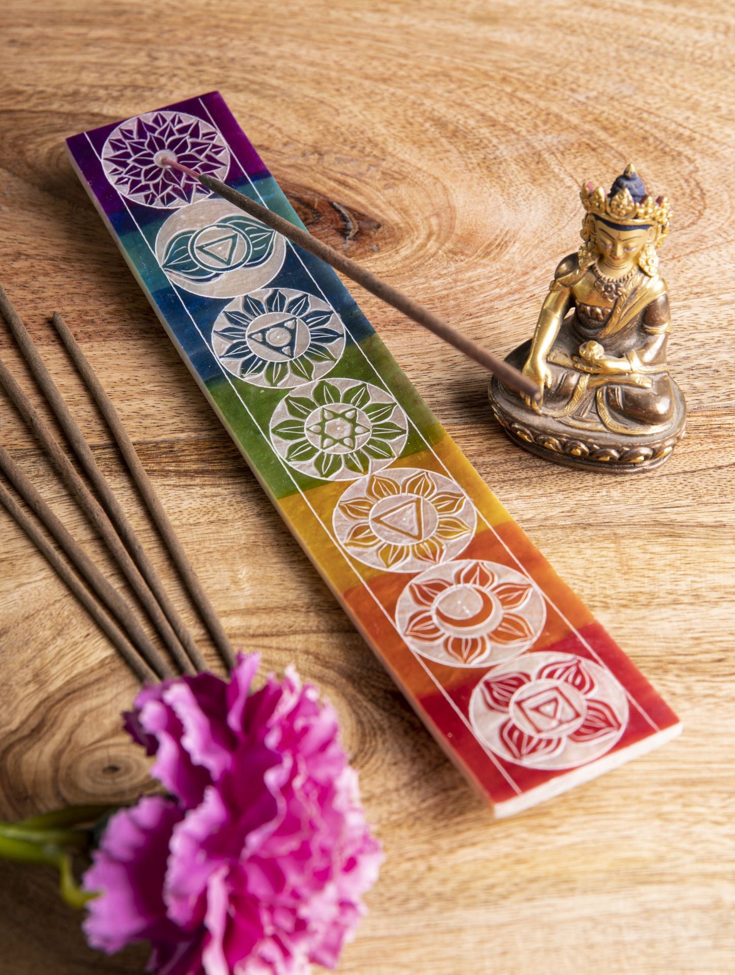 Chakra Specksteinhalter Bunt