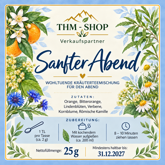 Sanfter Abend Tee - Traditioneller Bio-Kräutertee für den Abend, 25 g