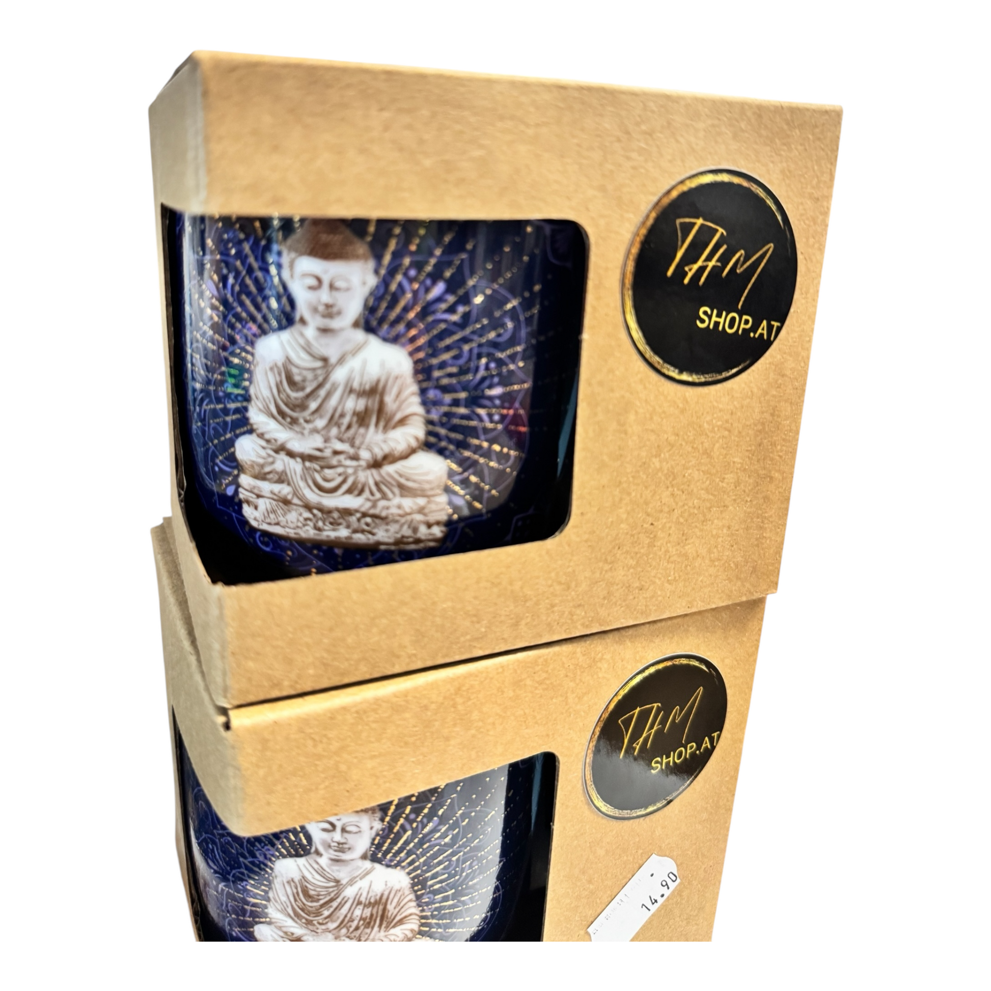 Teetasse mit Sieb Buddha blau