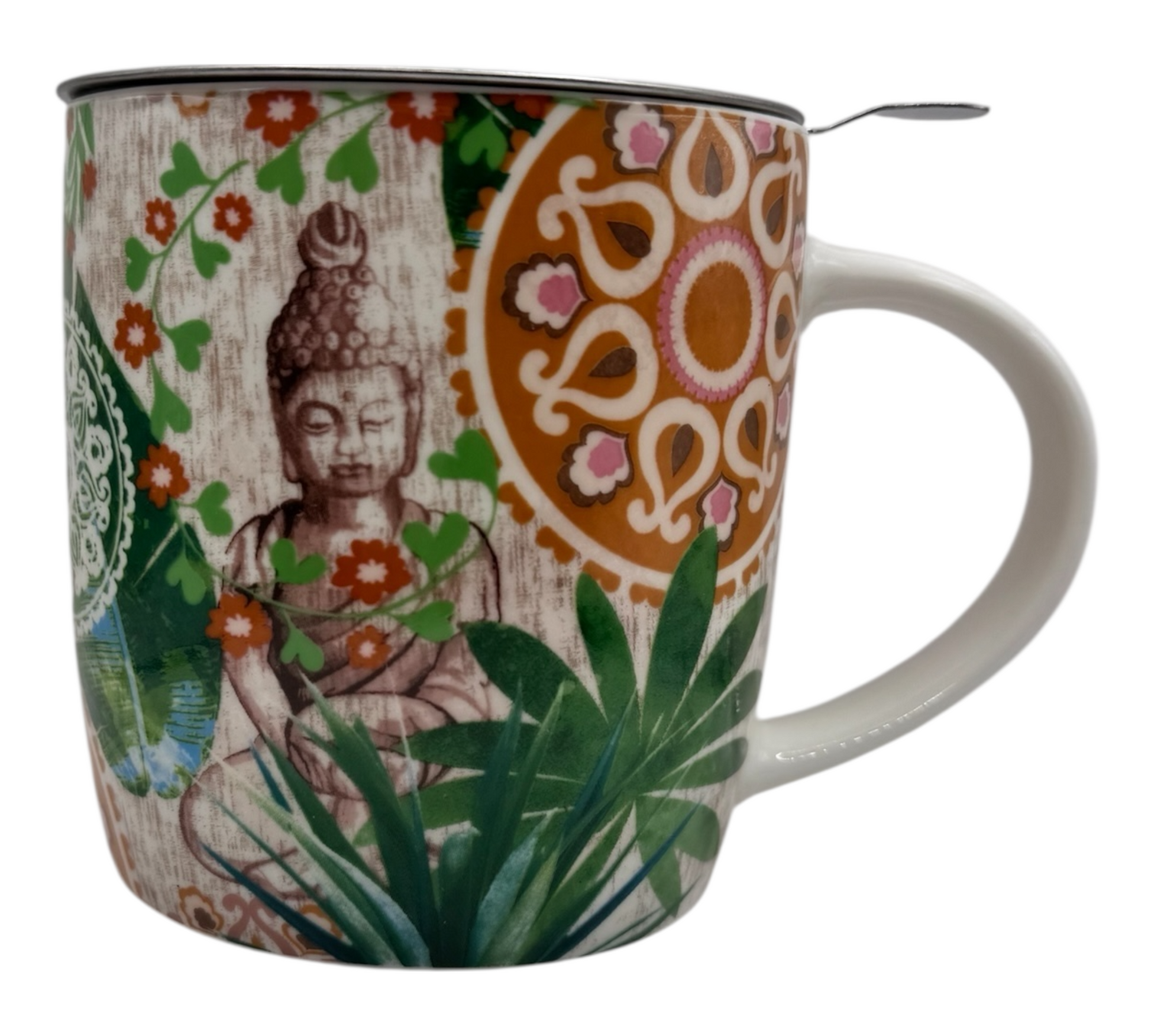 Teetasse mit Sieb Buddha zusammen