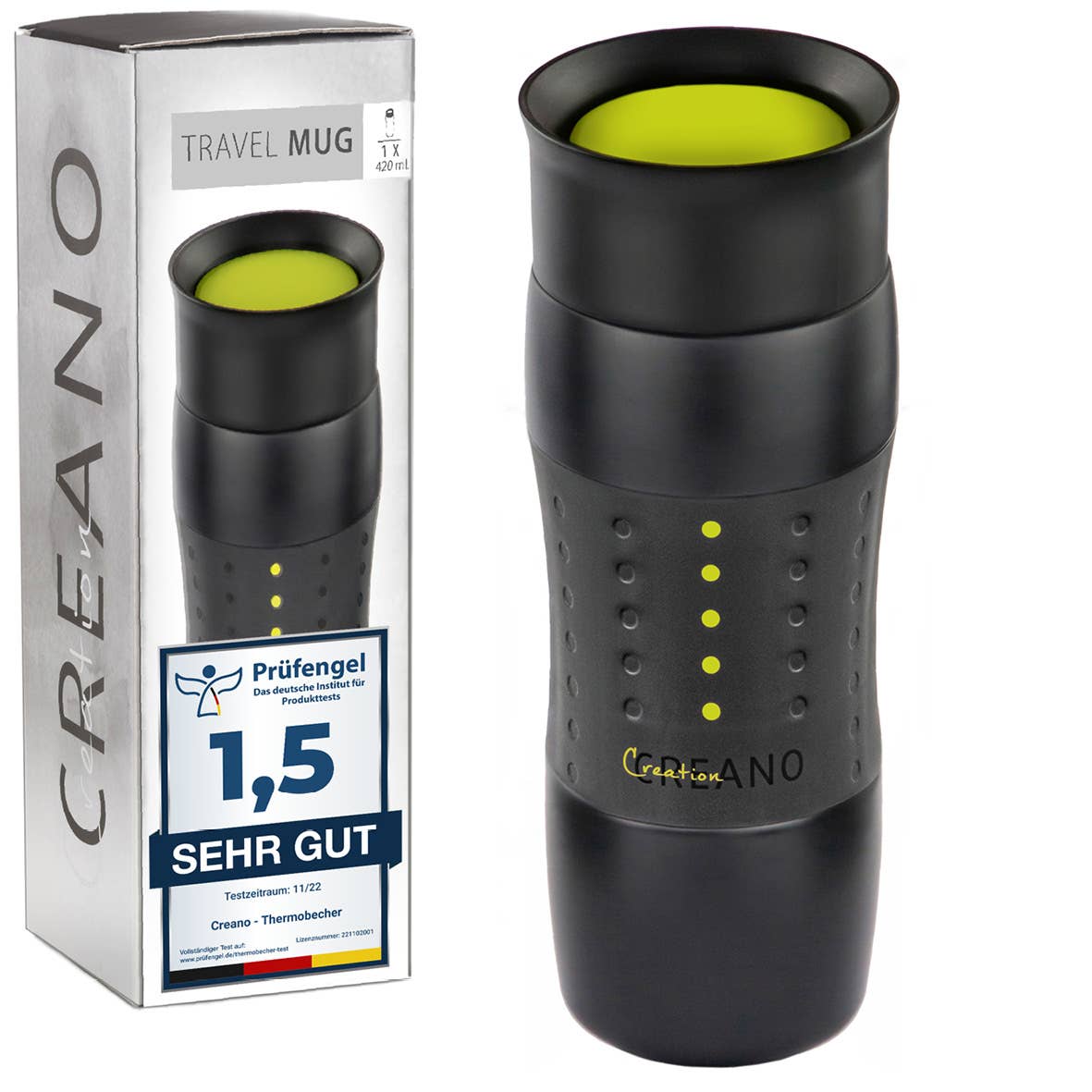 Creano Design Travel Mug 420ml, Coffee to Go Becher