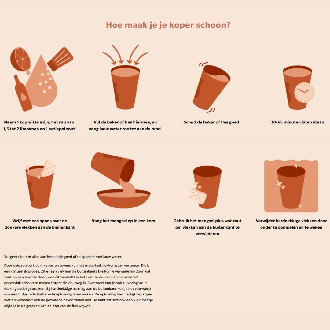 Kupferset aus Flasche und 2 Bechern