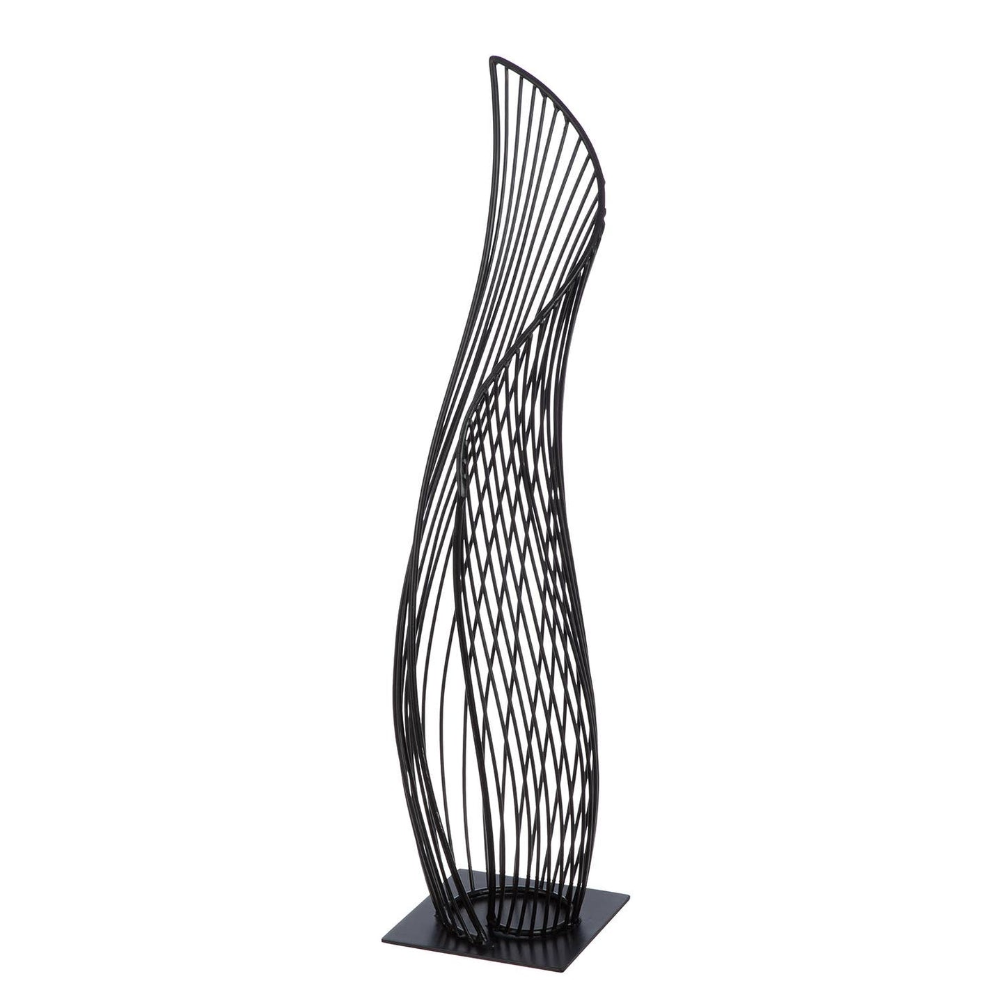 Dekoobjekt Der Schwung schwarz H. 57 cm, VE 1: Auf Basis, matt / Schwarz / Metall