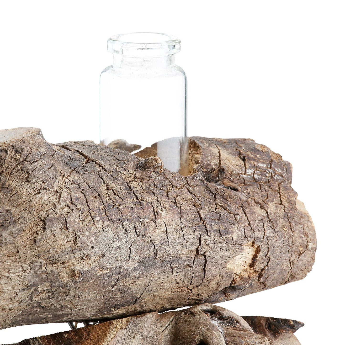 Skulptur Bangkok, naturfarben H.25 cm: Auf Basis/mit Glaseinsatz/Naturprodukt kann farblich abweichen. / Braun / Holz