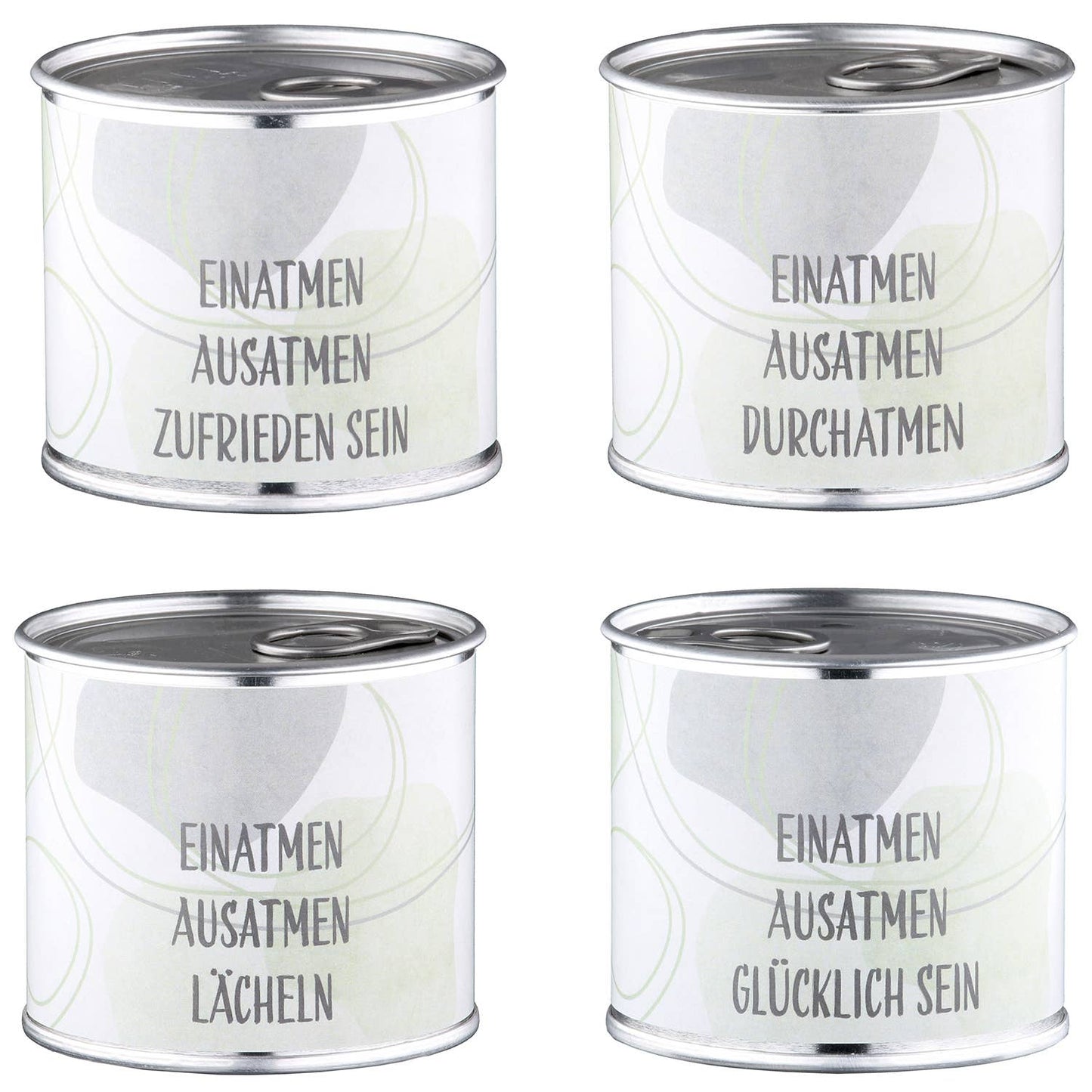 Kerzendose zylindrisch Flow 4-sort. grün H. 6,7 cm: Grün / Metall, Wachs