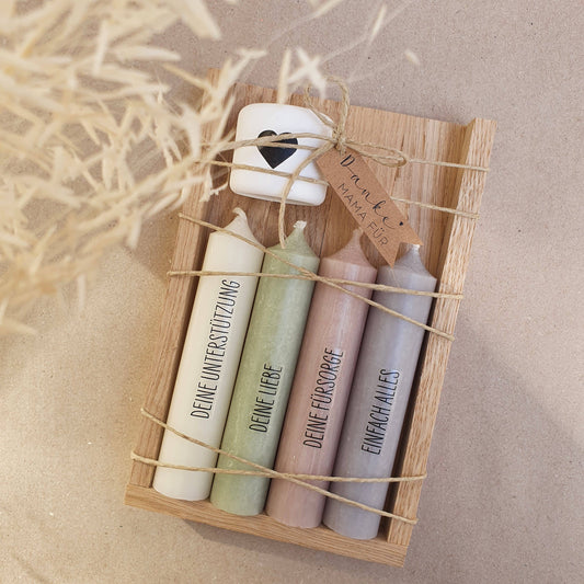Danke Mama | Muttertag | Kerzenset natur | Geschenk | Beste