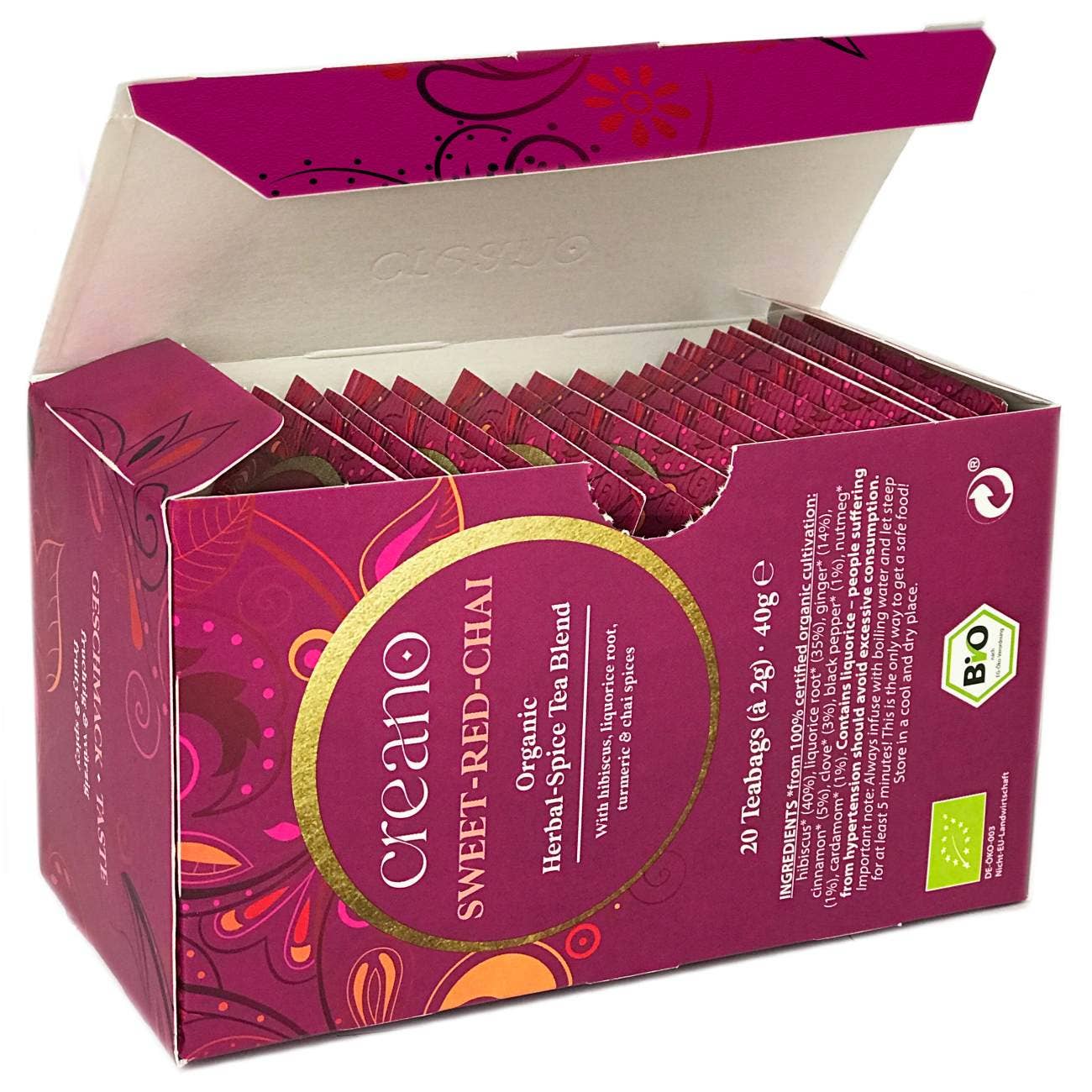 20er Pack Bio-Teebeutel Sweet-Red-Chai*