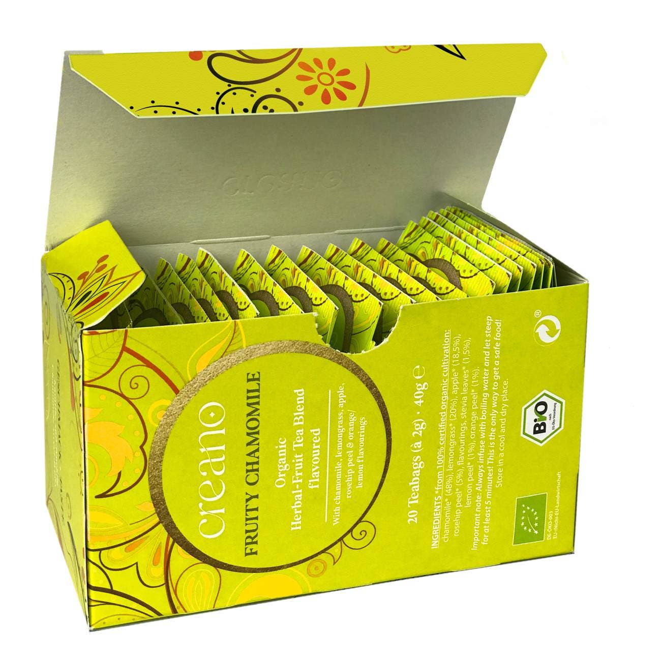 20er Pack Bio-Teebeutel Fruchtige-Kamille*