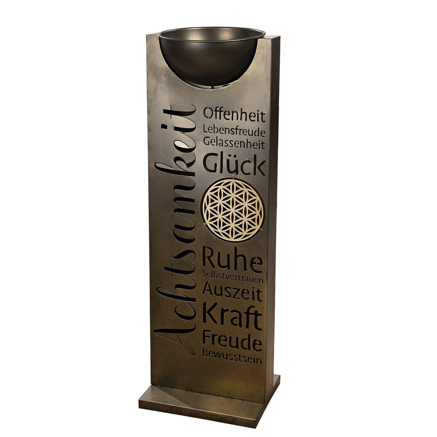 Schalenständer flach AchtsamZeit goldfarben H. 115 cm, VE 2: Goldfarben / Metall